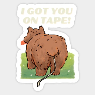 got you on tape... worm Sticker